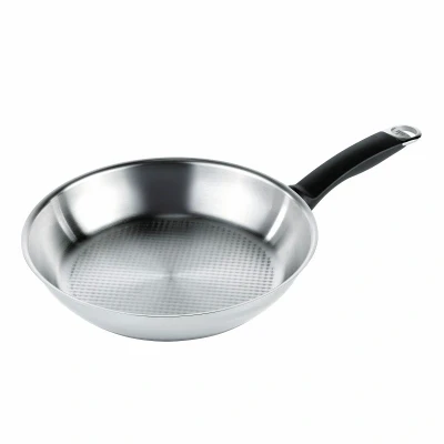 Image of Kuhn Rikon Silver Star Stainless Steel Frying Pan with Waffle Base, 24 cm