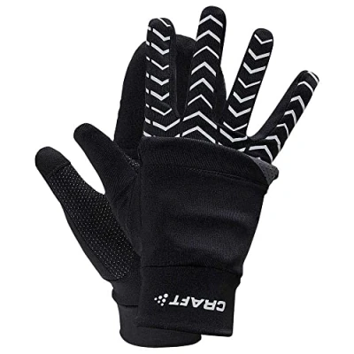 Image of Craft ADV Lumen Hybrid Running Gloves Size L, Black Lightweight, Breathable &amp; Weather Resistant