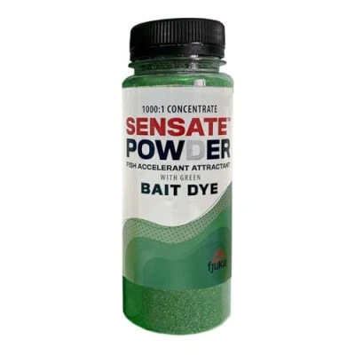 Image of Fjuka Sensate Powder Green Instant bait boost For maggots, pellets, meat, corn, boilies