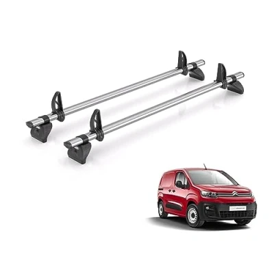 Image of Rhino Roof Rack for Citroen Berlingo 2018+ [Only Fits M (L1) Wheelbase Models] 2 Bars + Loadstops GB2FL/KLS2