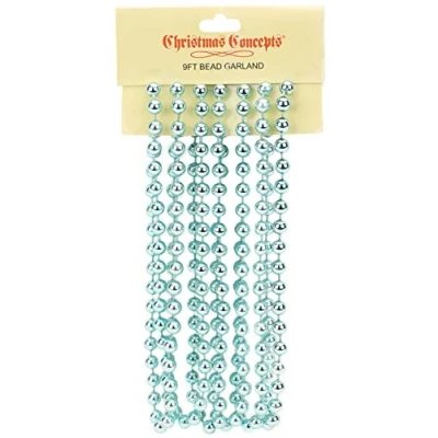 Image of Christmas Concepts® 2.7m (9ft) Bead Chain Garlands Decorations (Ice Blue)