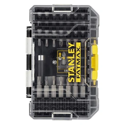 Image of STANLEY FATMAX Standard Screw Bit Set Includes a Small ToughCase and Shaker Box Compatible with Pro Stack TSTAK (40 Pieces) STA88560