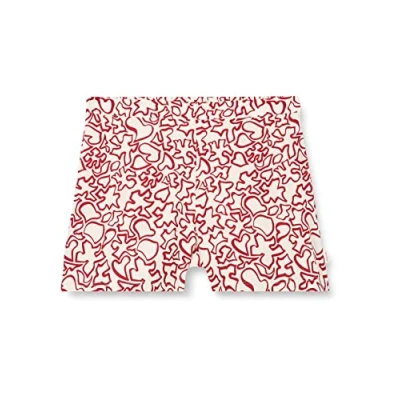 Image of Calvin Klein Women&#039;s Sleep Short 000QS6851E, Beige (Emily Graffiti_Dew), M