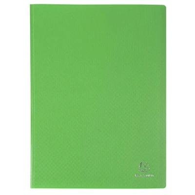 Image of Exacompta Ref 8863E Semi Rigid PP Display Book Suitable for A4 Documents, Wipeable Cover, 500 Micron Polypropylene, 60 Pockets, 120 Viewing Pages Light Green Cover