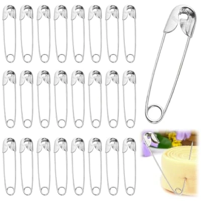 Image of 100pcs Sliver Safety Pins, 20mm small Pins Strong Nickel Plated Blanket for Clothes DIY Crafts Jewelry Making Sewing Quilting Pinning