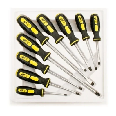 Image of 9PC SCREWDRIVER TOOL SET SOFT GRIP HANDLES KIT NEW 4088