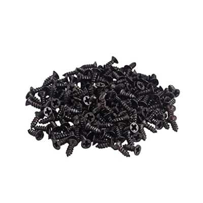 Image of Alnicov 100Pcs 2x6mm Wood Particle Self Drilling Screws Hardware Accessories Black