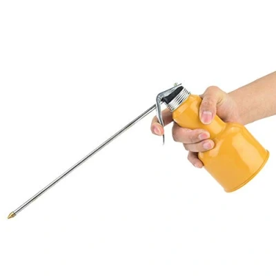 Image of Kadimendium Oiler Pump Aluminum Alloy Lubrication Oil Can Pot Rigid Spout High Pressure Long Beak Spray For Feeding Lubricating Engine 500g(500g)