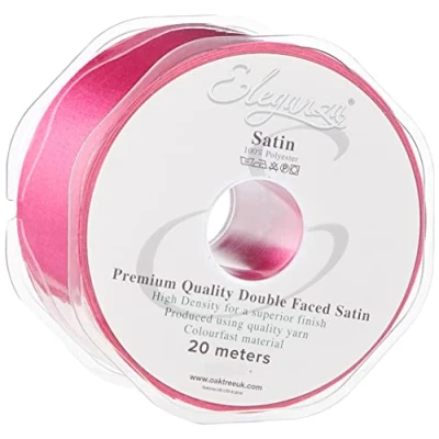 Image of OakTree Double Faced Ribbon, Fuchsia (Fuchsia No. 28), 50 mm x 20 m