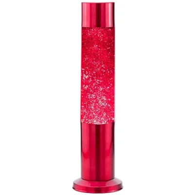 Image of Nova Colour Glitter 15&quot; Sensory Lamp (Red) Red Liquid Silver and