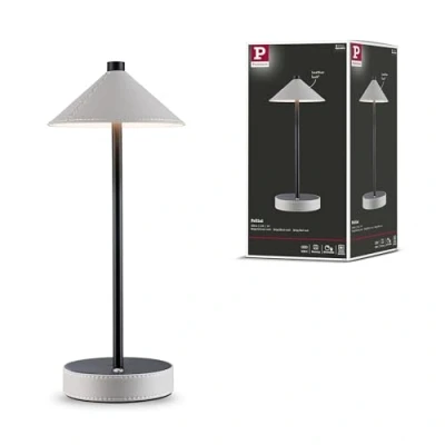 Image of Paulmann Pellini Portable Table Lamp Matte Black/Beige