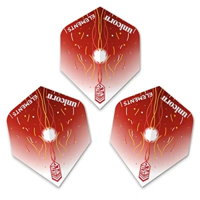 Image of Unicorn UltraFly Dart Flights Elements Firestorm Design Big Wing Shape Ultra Durable 100 Micron Polyester PET