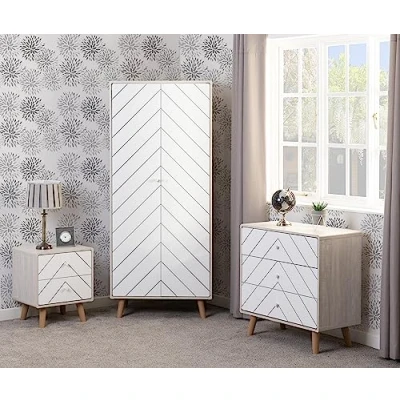 Image of Seconique Dixie Trio Set in Dusty Grey/White