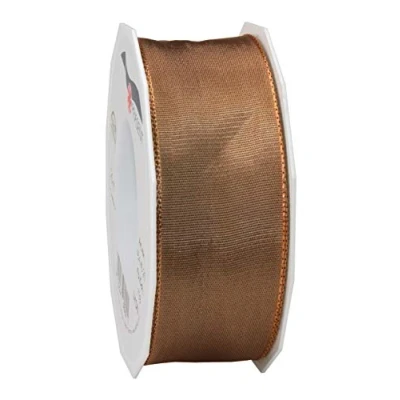 Image of Präsent Lyon Wired Taffeta Ribbon Macchiato 40 mm Width, 25 m Length