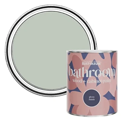 Image of Rust Oleum Green Moisture Resistant Bathroom Wood and Cabinet Paint in Gloss Finish Chalk 750ml