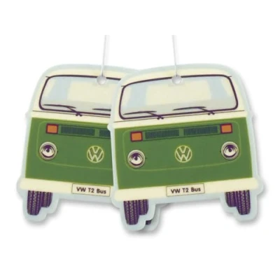 Image of BRISA VW Collection Volkswagen Air Freshener, Room Deodorizer for Cars T2 Bus Campervan Motif (Green Tea/Green/Set of 2)