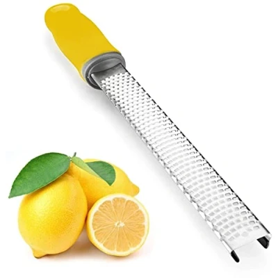 Image of iNeibo Lemon Zester &amp; Heavy Duty Cheese Grater Vegetable — Parmesan Lemon, Garlic, Nutmeg, Chocolate, Fruits, Vegetables, Ginger Shredder Stainless Steel