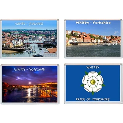 Image of Whitby Yorkshire 4 PACK Jumbo Fridge Magnet/Magnets