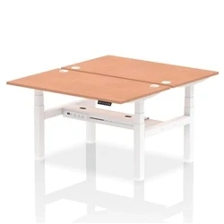 Image of Air B2B 1400x800mm Height Adjustable 2P Bench Desk CP Beech/White