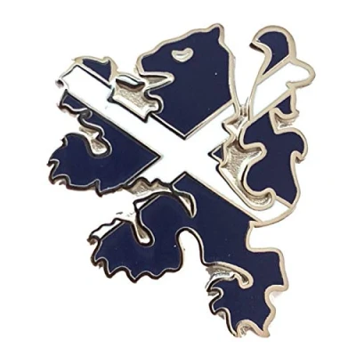 Image of Scottish Saltire on Lion Rampant Enamel Lapel Pin Badge (T1292)