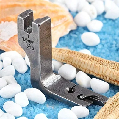 Image of High Shank Rolled Hem Foot, Presser Akozon Universal Industrial Single needle Fat Bed Sewing Machine Foot (1.6MM)