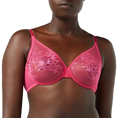 Image of Gossard Women&#039;s 13001 HPK Sheer Bra, Hot Pink, 34B