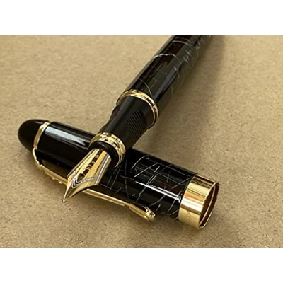 Image of Rhapsody Jinhao x450 Fountain Pen 0.5mm Medium Fine Nib Ink Pens (Black &amp; White Lines)