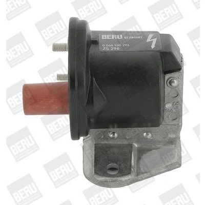 Image of 0040100296 Ignition coil BERU ZS296 2 pin Connector 12V 1 Type DIN for vehicles with distributor MERCEDES BENZ: SL Convertible, W124 Saloon