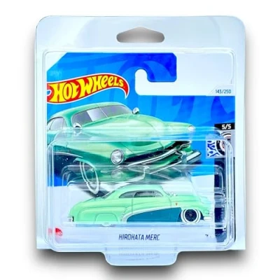 Image of Hot Wheels Hirohata Merc (Light Green &amp; Green) 5/5 Rod Squad 2024 143/250 (Short Card) COMES IN A GENUINE KLAS CAR KEEPER PROTECTOR CASE HRY69