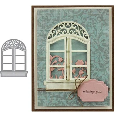 Image of Zonfer Window Frame Metal Cutting Die Stencils for Scrapbooking Embossing Paper Cards Making Album Decorative