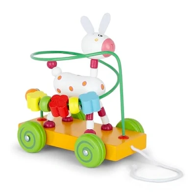 Image of Mousehouse Gifts Pull Along Dog Toy For 1 Year Olds, Wooden With Bead Maze, Sensory Toys Babies