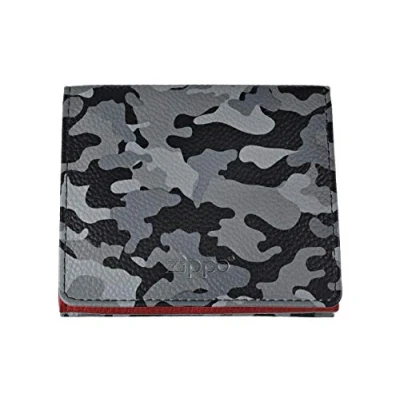 Image of Zippo Leather Double Sided Wallet Coin Pouch, 10 cm;,Grey Camouflage