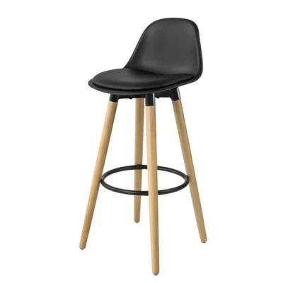 Image of SoBuy® FST70 SCH, Kitchen Breakfast Barstool, Bar Stool with PU Leather Padded Seat &amp; Beech Wood Legs