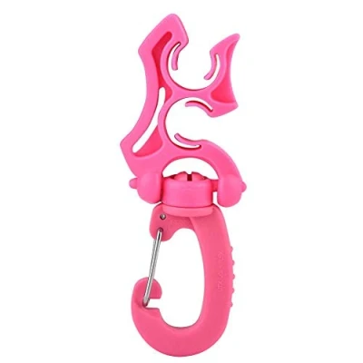 Image of Tbest Diving Hose Holder,Scuba Holder Clip, Scuba Double BCD Clip Regulator Retainer Buckle Hook replacement for Dive Snorkeling(Pink)