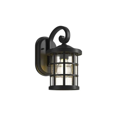 Image of Lindby Ankea outdoor wall lamp, black, height 28 cm