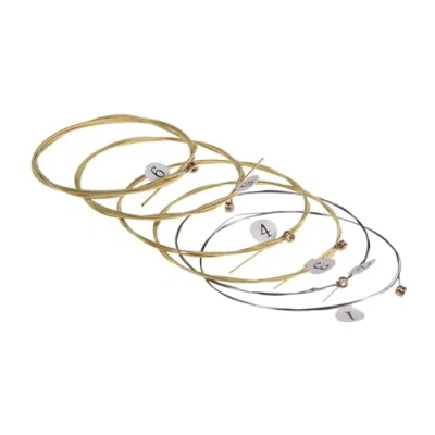 Image of Wooden Guitar Strings 6 Piece Strings, Acousticc For Acoustic Guitar, Parts Replacement, Electric Musical Instruments Beginners, Strin