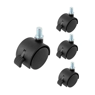 Image of kippen 1631K1 Set of 4 Twin Wheels 40mm with M8 grub Screw and Brake, 40 mm