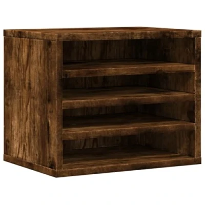 Image of vidaXL Desk Organiser Smoked Oak Engineered Wood Ample Storage 36x26x29.5 cm for Office/Living Room
