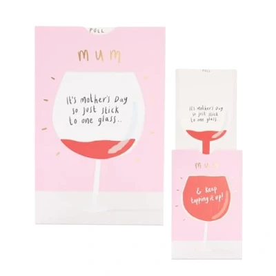 Image of UK Greetings Mother&#039;s Day Card for Mum Interactive Wine Glass Design