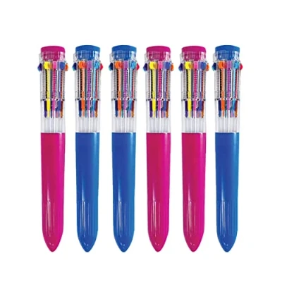Image of SUL Multi Coloured Ballpoint Pen sets, 10 in 1 Retractable Multicolour Pens, Pens ideal for School Office Supplies Students Children (3)