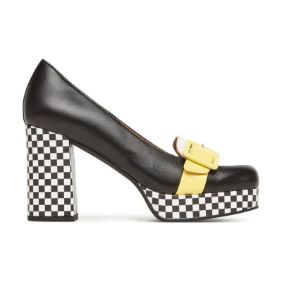 Image of Fly London Women&#039;s ELLO242FLY Pumps, Black/White/Lemon, 3 UK