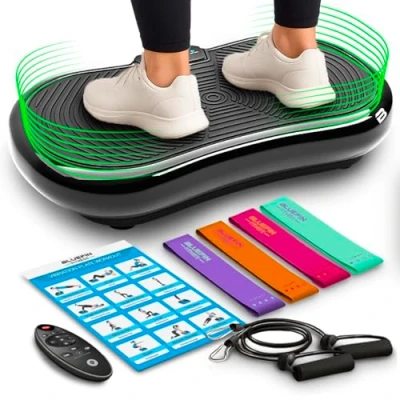 Image of Bluefin Fitness Ultra Slim Vibration Plate Lose Fat &amp; Tone Up at Home 5 Programs + 180 Levels Bluetooth Speakers Easy Storage Sleek UK Design