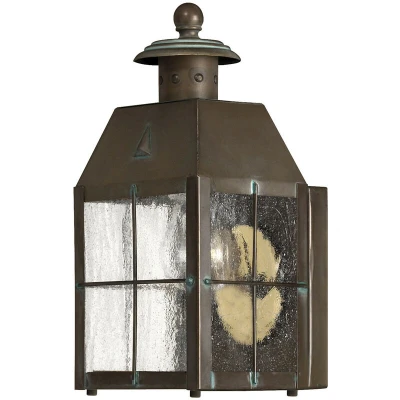 Image of Hinkley Nantucket Outdoor Wall Lantern Aged Brass, IP44