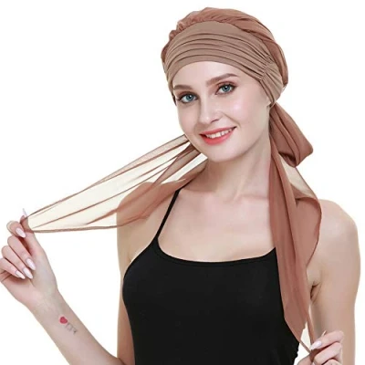 Image of Turban Head Wrap For Women Chemo Bamboo Hats Cancer