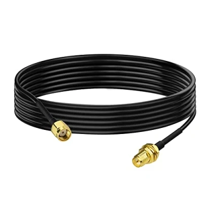 Image of Bingfu RP SMA Male to Female Bulkhead Mount RG174 WiFi Aerial Antenna Extension Coaxial Cable 2m for Wireless Mini PCI Express PCIE Network Card Adapter Router