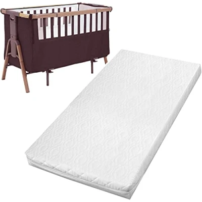 Image of Baby Crib Cot Bed Firn Foam Mattress Fits TUTTI Bambini CoZee Bedside Quilted Bedding Size 80.5x51x4 CM