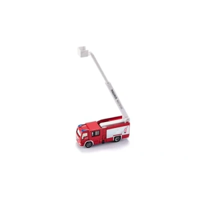 Image of siku 1749, Magirus Multistar TLF Fire Engine with Telescopic Boom, 1:87, Metal,Plastic, Red,White, Extendable ladder