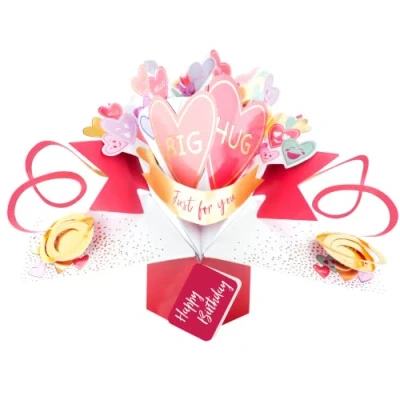 Image of Big Hug Just For You Happy Birthday Pop Up Card 3D Greeting Cards POP218V20