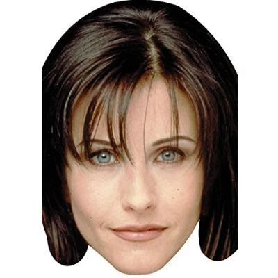 Image of FoxyPrinting Monica From Friends Celebrity Cardboard Party Face Mask Fancy Dress