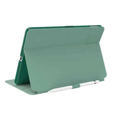 Image of Speck Balance Folio Case for iPad 10.2 Inch (2019 2021) Drop &amp; Camera Protection, Slim Multi Range Stand, Apple Pencil Holder Fluorite Green/Eggshell Green